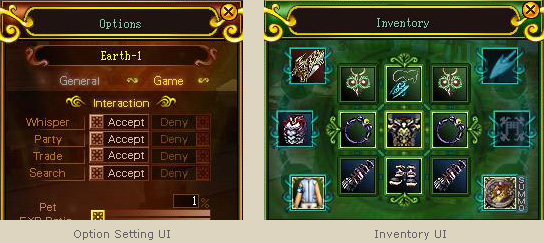 Option Setting UI / Inventory UI